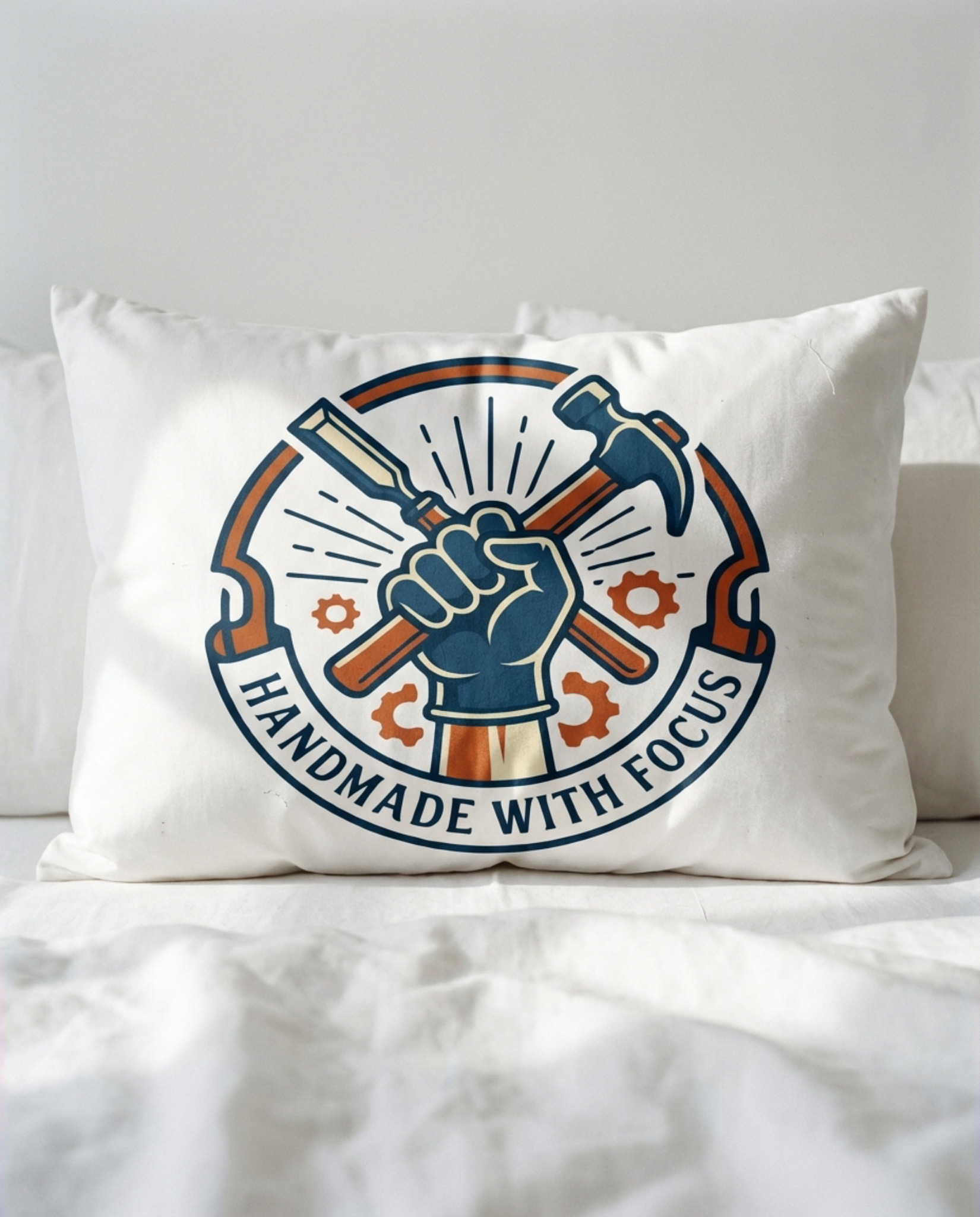 Handmade with Focus Crochet Pillow Sham White - ADHD Relief & Comfort