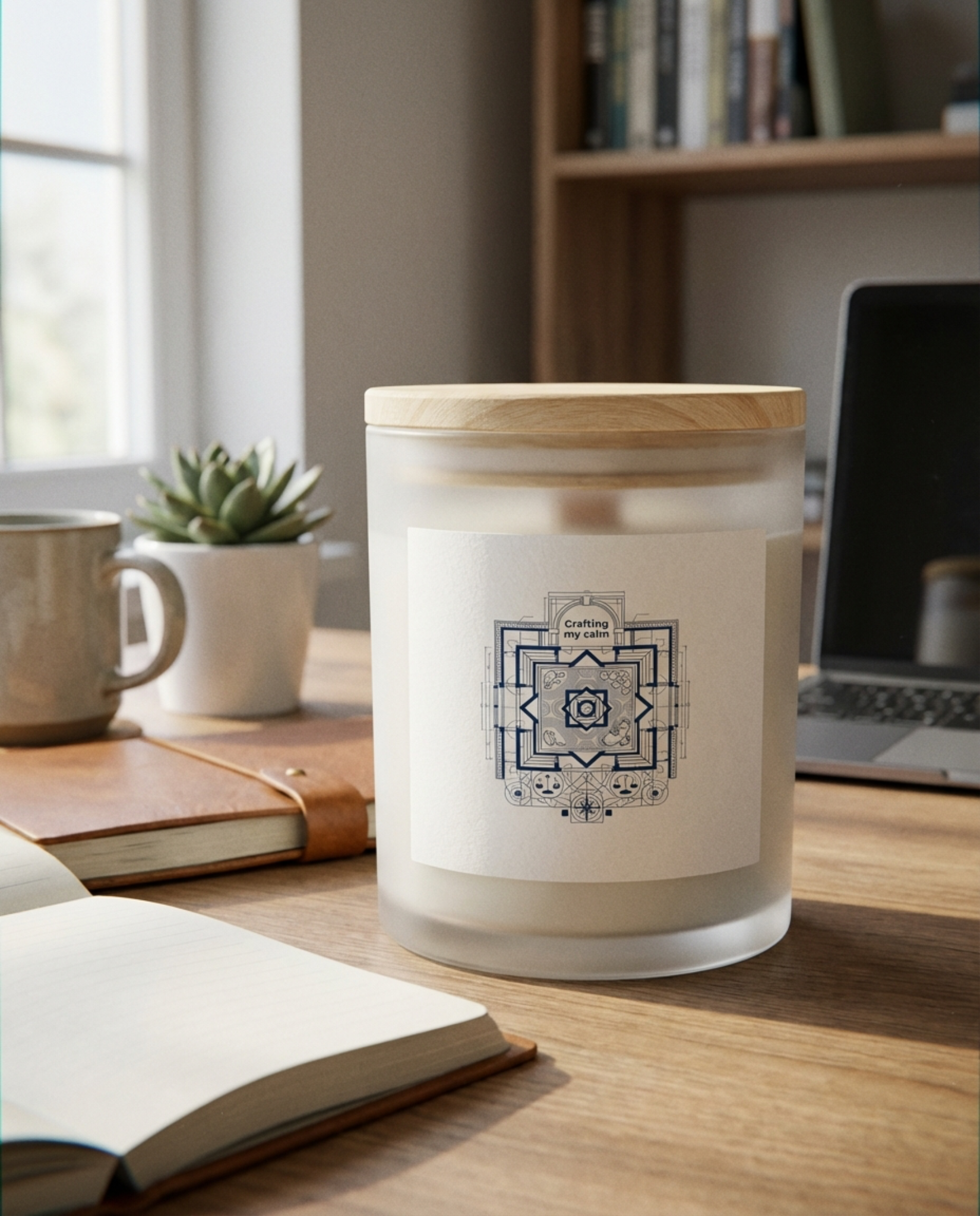 Crafting My Calm Candle - Frosted Glass, Aromatherapy, Relaxation 11Oz