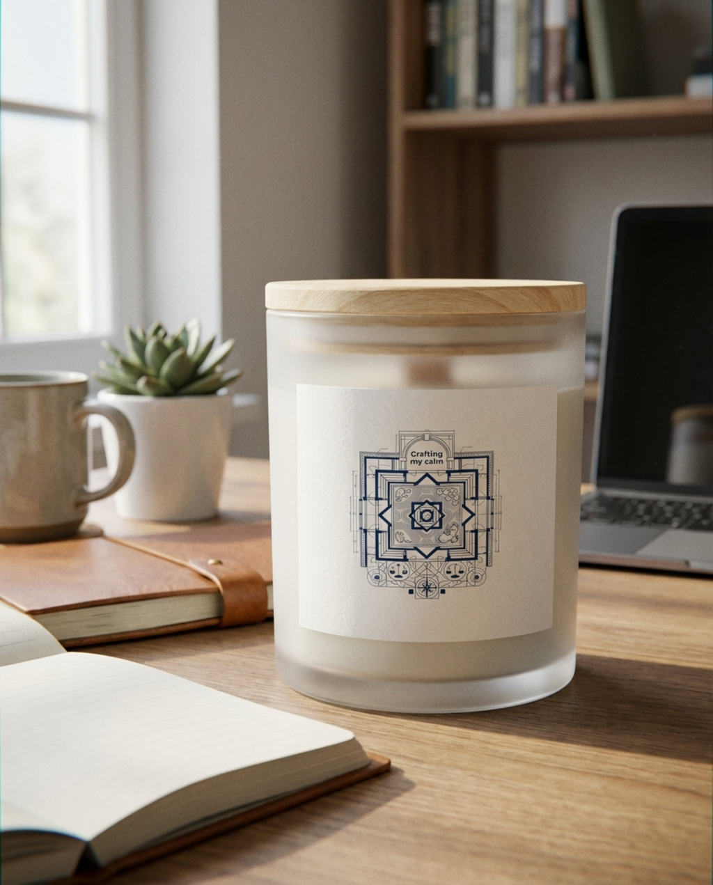 Crafting My Calm Candle - Frosted Glass, Aromatherapy, Relaxation 11Oz